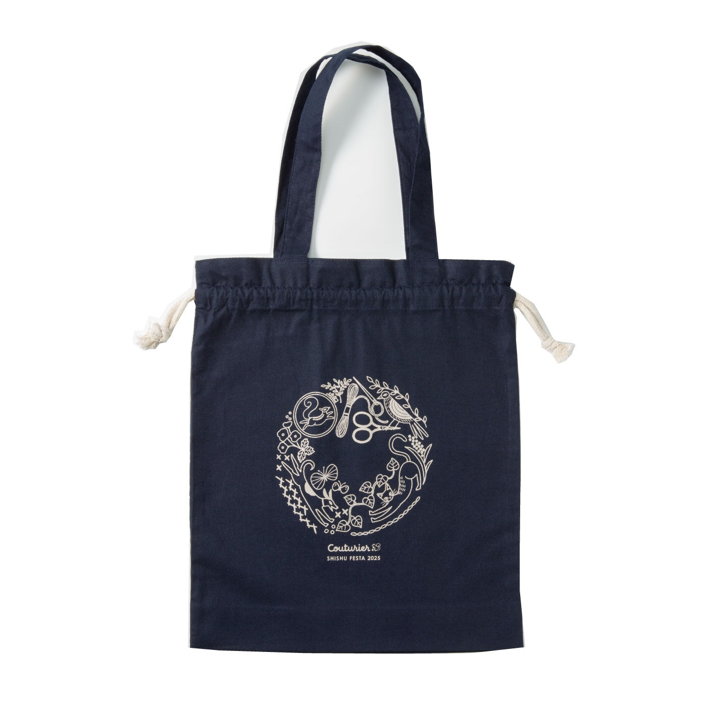 きんちゃく型がかわいい 刺しゅうフェスタ2025 オリジナルバッグ