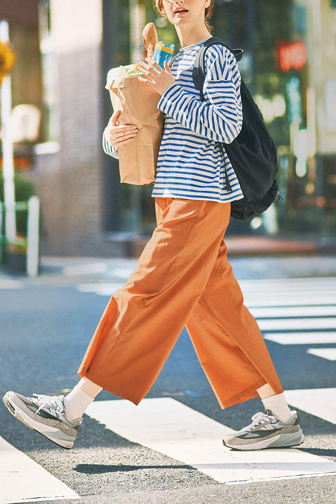 シロップ． スクエアシルエットのボーダーカットソートップス〈ブルー