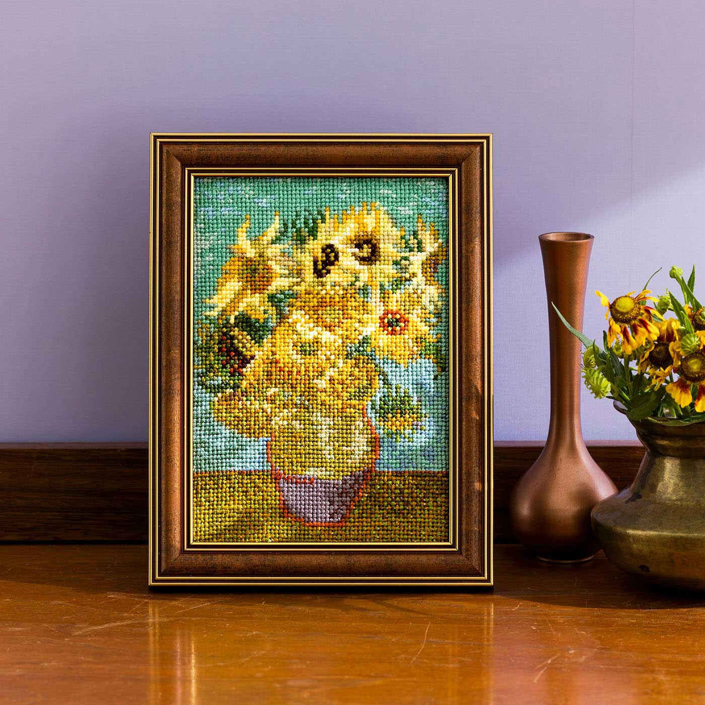 ミニ名画のクロスステッチ ゴッホ「ひまわり」キット｜Couturier