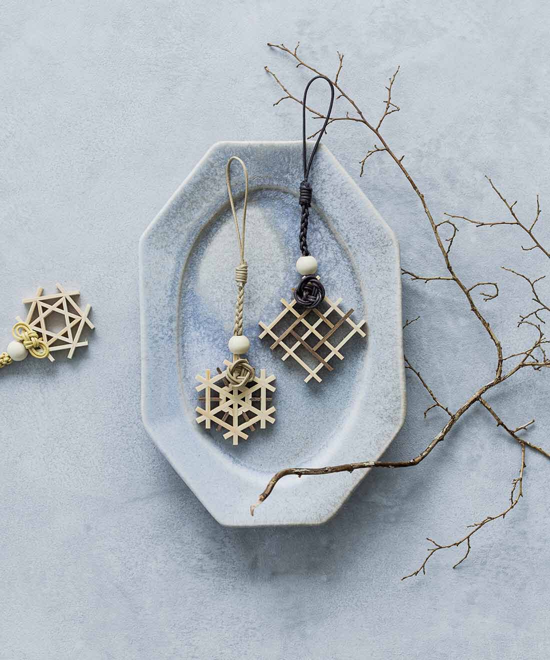 建具職人さんと作った 組子細工の縁起のよいお守り根付けキットの会