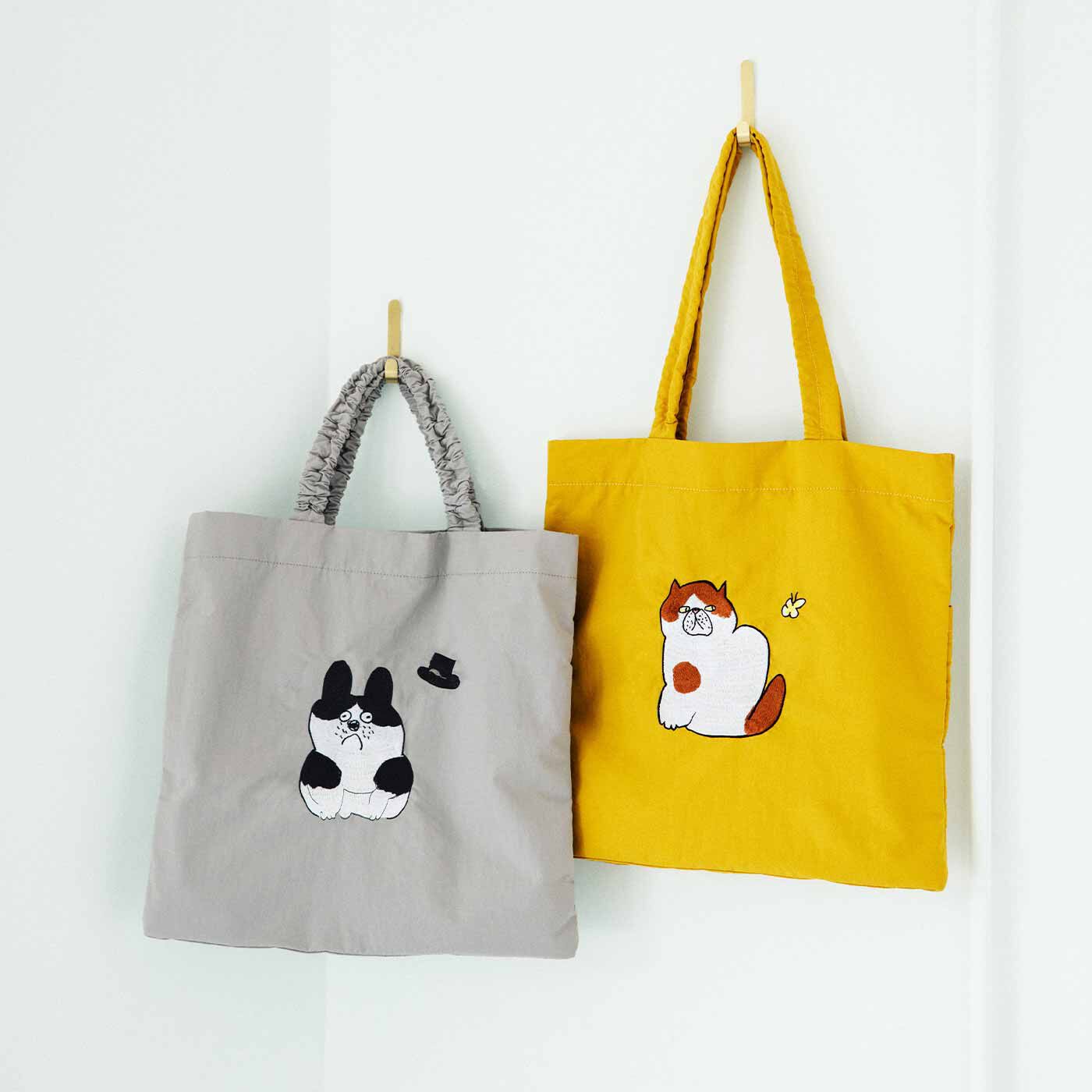 幸生窯×ラミプリュス クシュッと持ち手の長さを変えられる わんにゃん