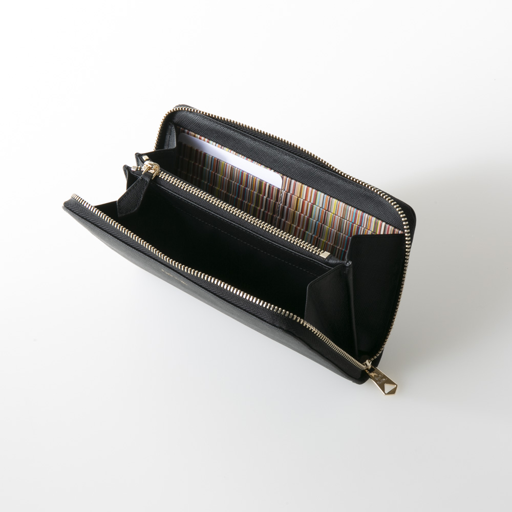 ポールスミス Paul Smith 長財布ラウンドファスナー サフィアノ中MULTI