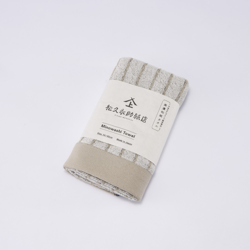 松久永助紙店 美濃和紙 フェイスタオル ストライプ【FITHOUSE ONLINE