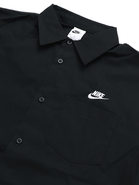 SALE】NIKE CLUB OXFORD BOTTON UP S/S TOP-BLK/WHT - FIVESTAR
