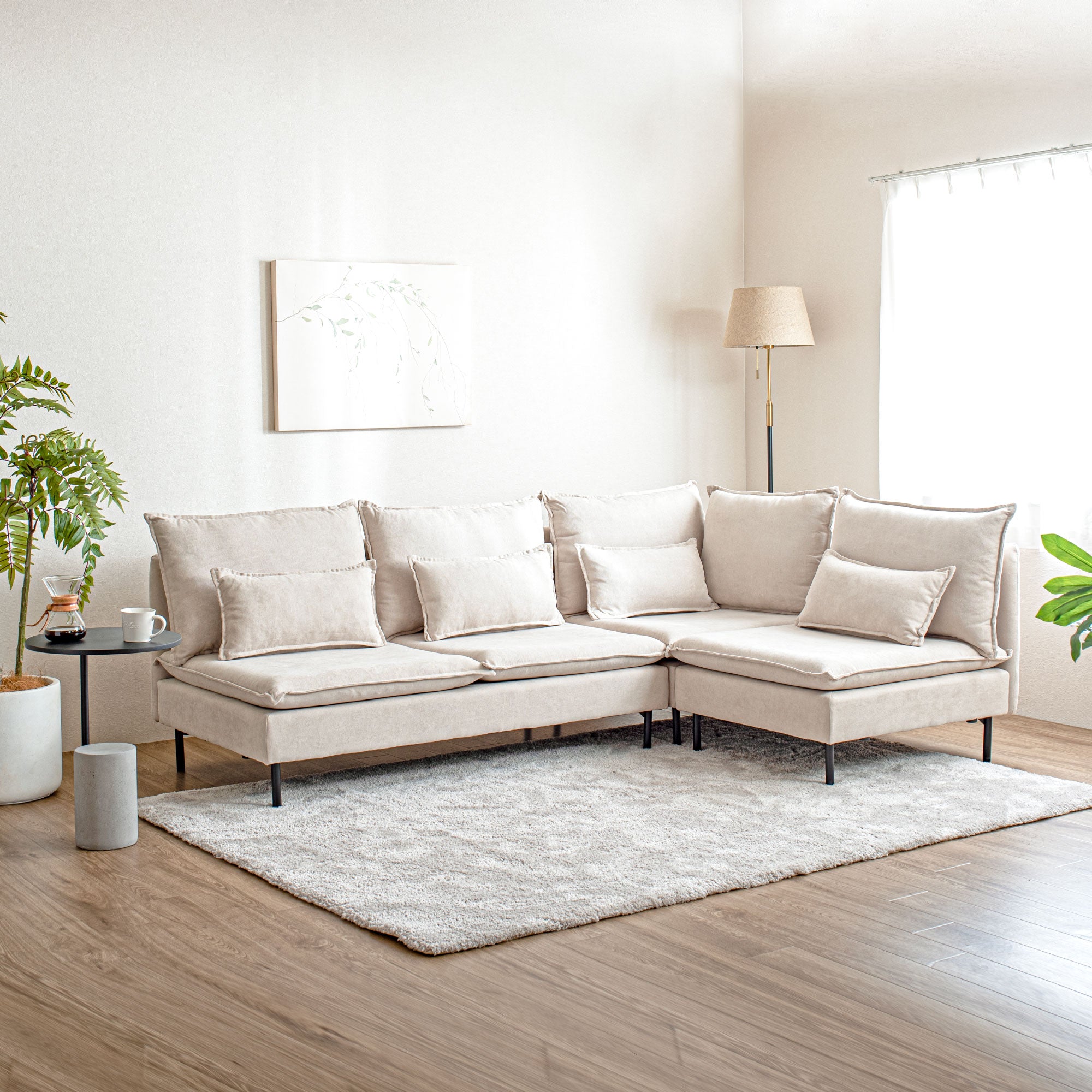 VENTOTA オットマン付き 3人掛け ソファ Mola-N F047 ソファーMola 3人