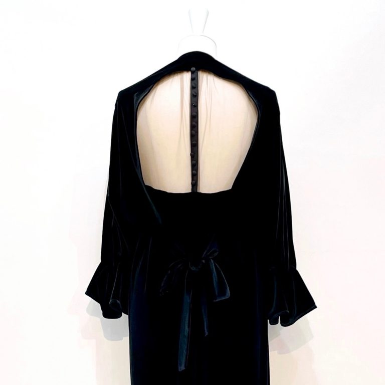 Ameri VINTAGE】2WAY CURVE VELOURS DRESS | FIORI