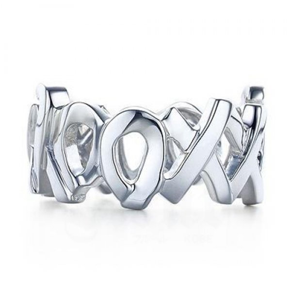 TIFFANY&Co】鏡面仕上げ ラブ＆キス リング 8号 T&Co TIFFANY&Co】鏡面