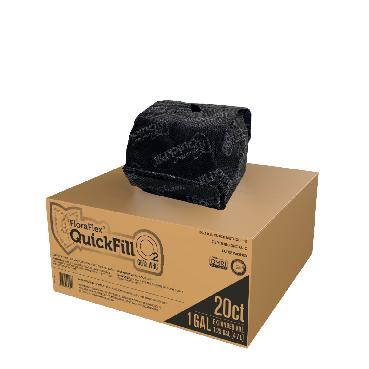 1 Gal Quickfill™ O2 Covered Top | 60% WHC | FloraFlex