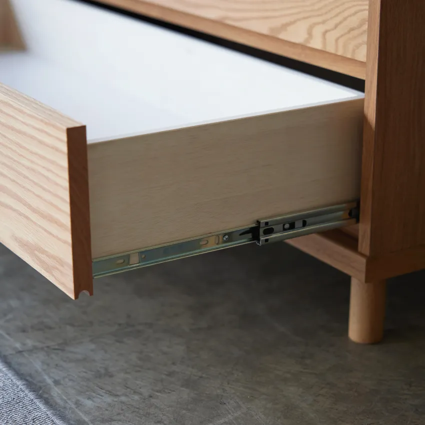 木製チェスト 110幅 天然木 ホワイトオーク 引き出し収納 大容量 棚