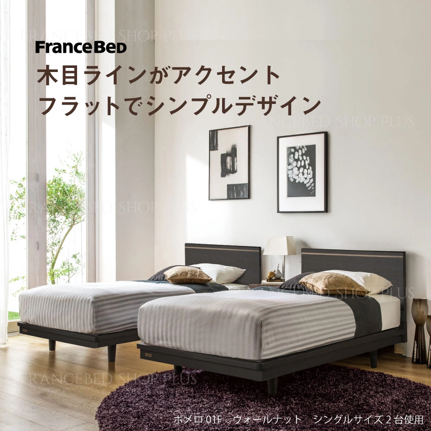フランスベッド ベッドフレーム ポメロ01F(シングル ホワイト): 通常
