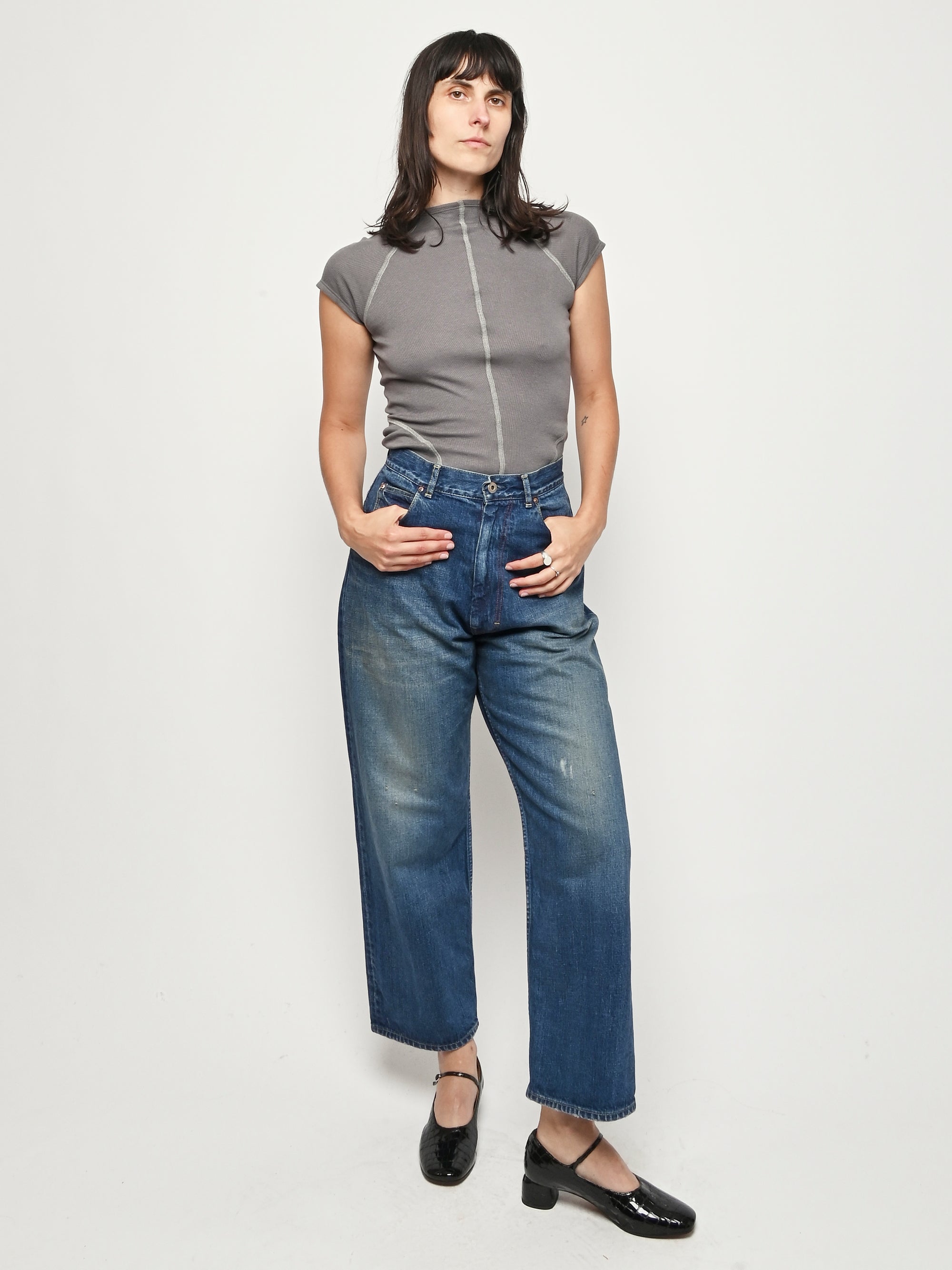 Chimala - Dark Wash Selvedge Denim Ranch Pants – Frances May