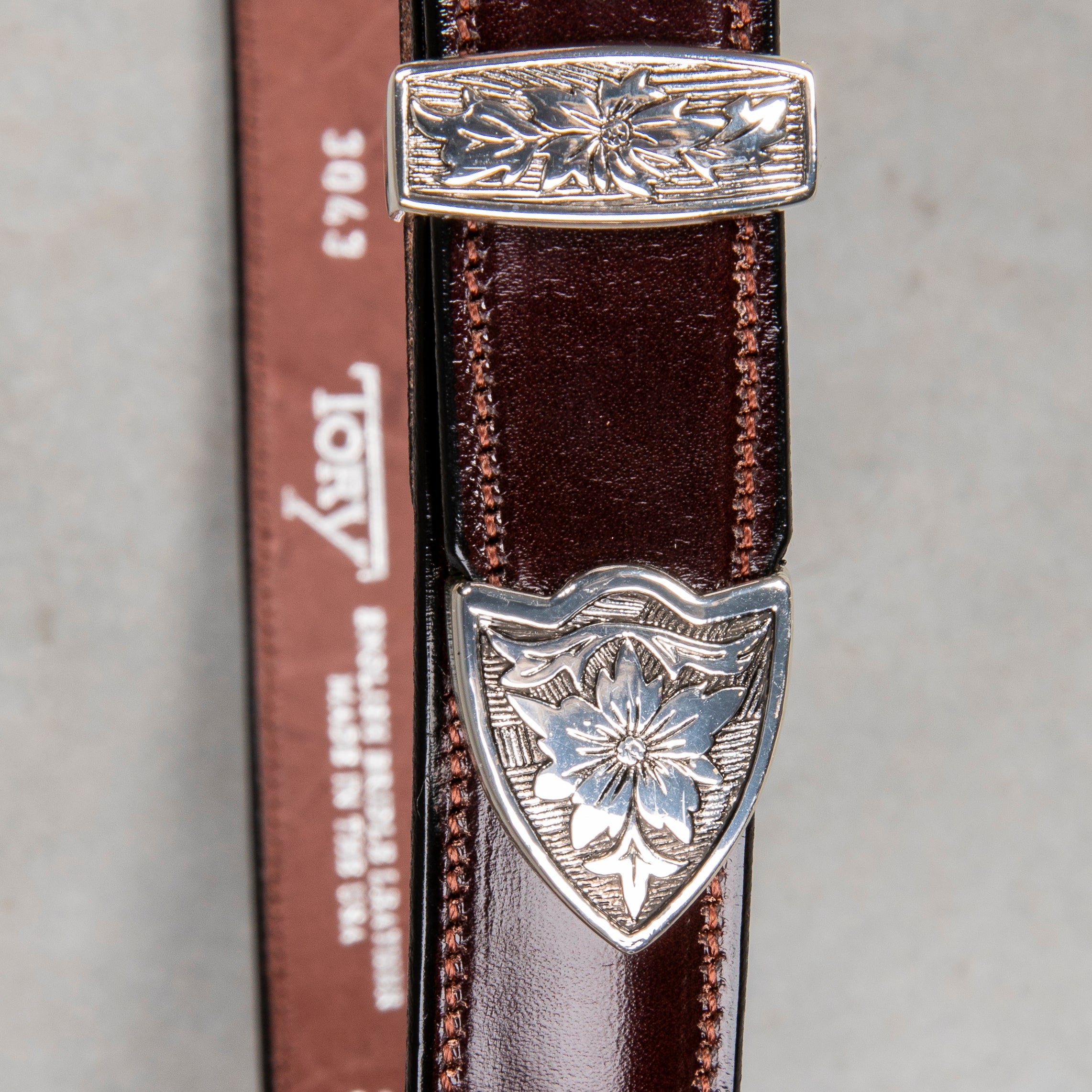 Tory Leather x Frans Boone Western Bridle Leather Belt 1″ Havana