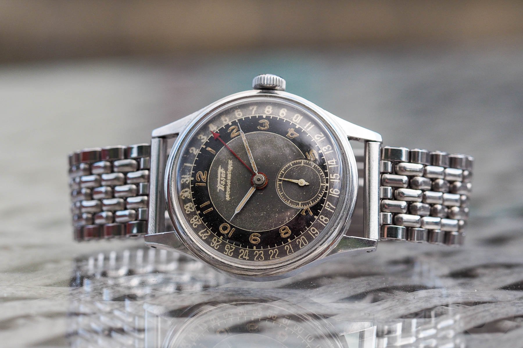 F】 The Tissot Antimagnetique Pointer Date 6445