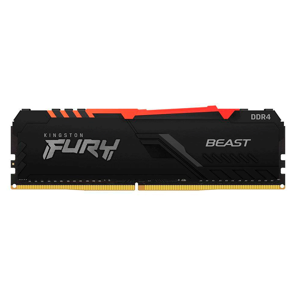 Memória Kingston Fury Beast, RGB, 32GB, 3200MHz, DDR4 CL16 | Preto