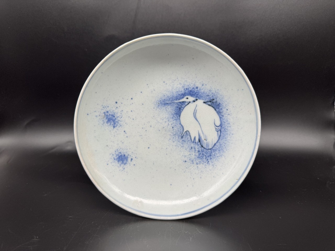 ギャラリー安原 / 初期伊万里 吹墨 鷺文皿