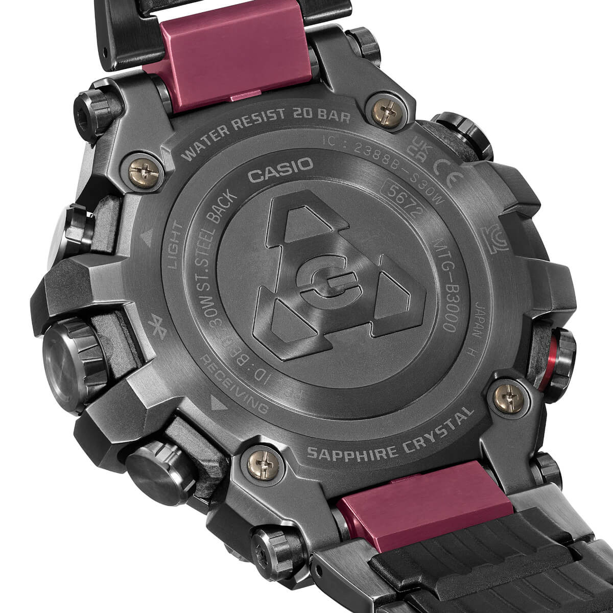 G-Shock MTG-B3000 with slim profile and raised 3D case back - G
