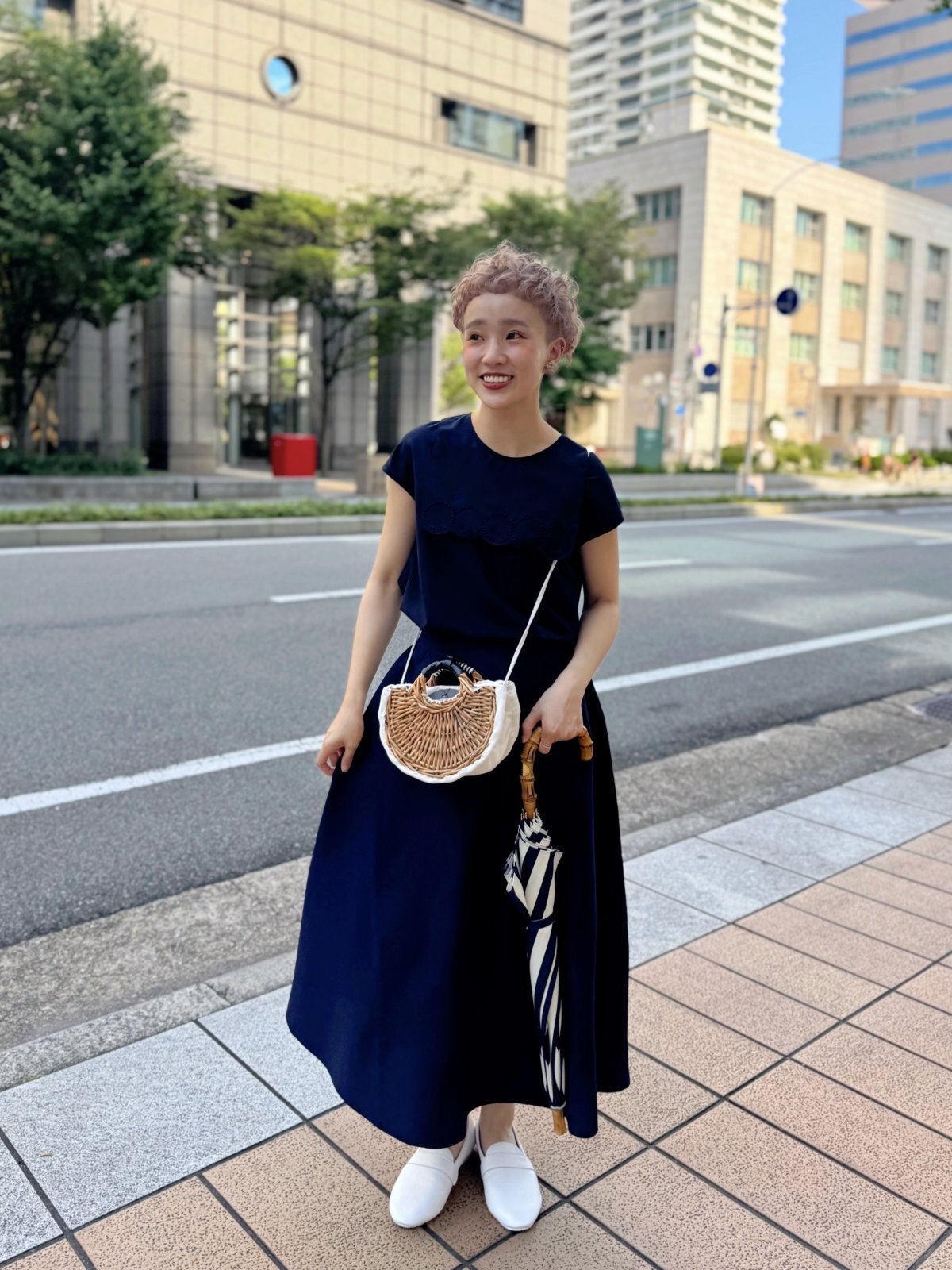 Dot and Stripes CHILD WOMAN AMOSSAミラノリブ フレアスカート