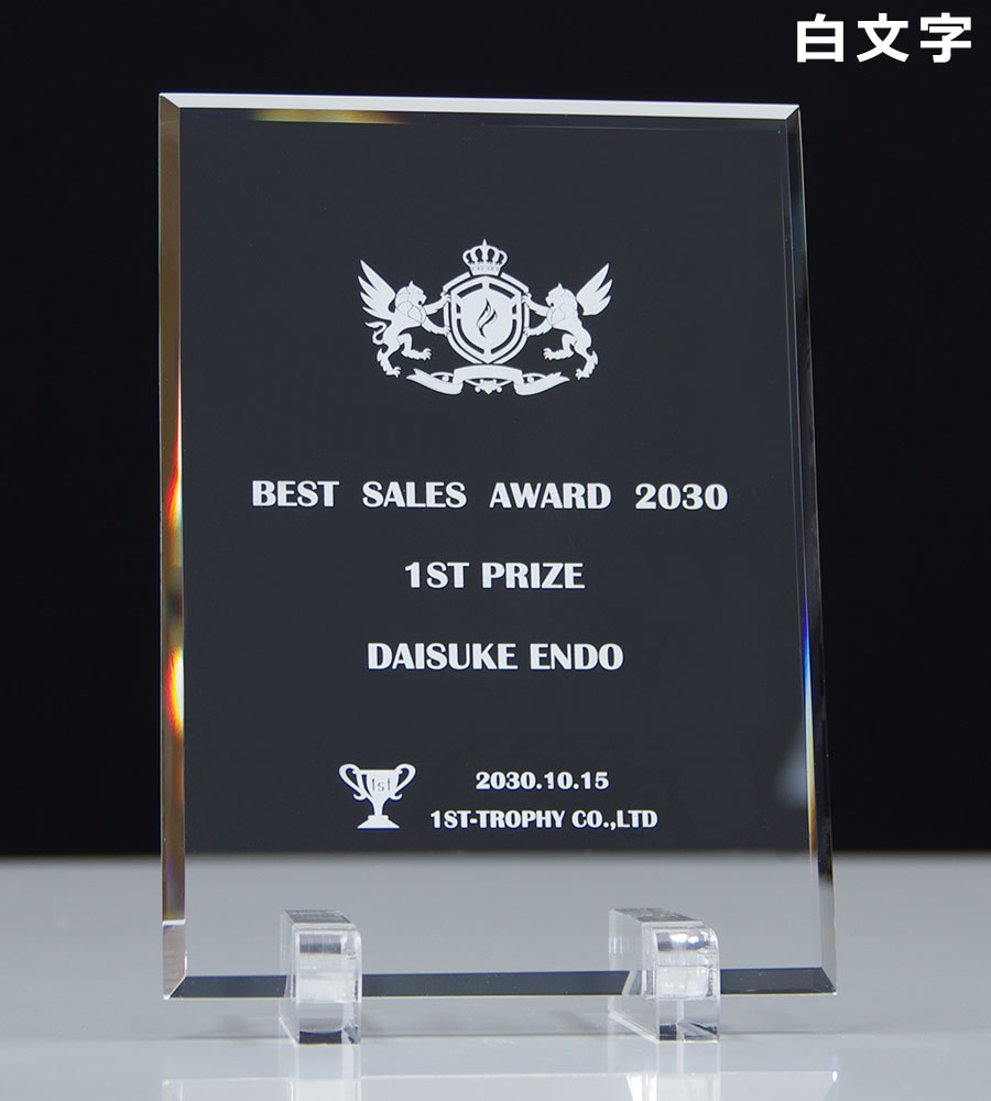 セミオーダー クリスタルトロフィー オリジナル 単色 楯 XG-0202B