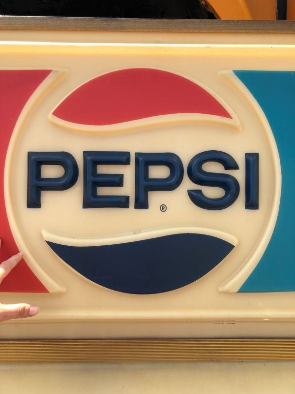 Vintage Pepsi Cola Advertising Double Sided Light Box Hanging Sign