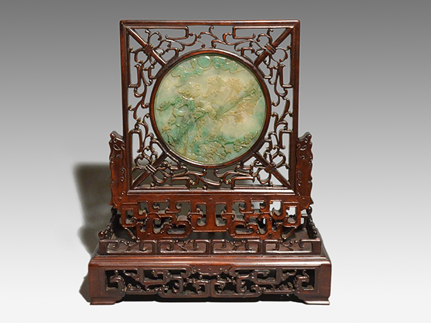 中国硯屏 石板入り紫檀枠 | 古美術ささき