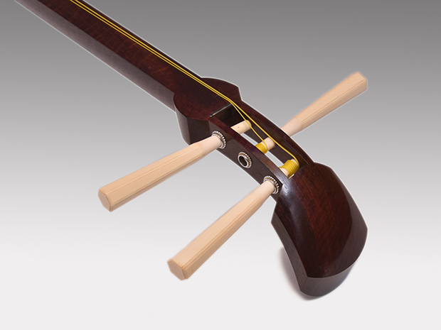 三味線 金細 二本溝 子持ち綾杉胴 五厘大胴 三味線 金細 二本溝 子持ち