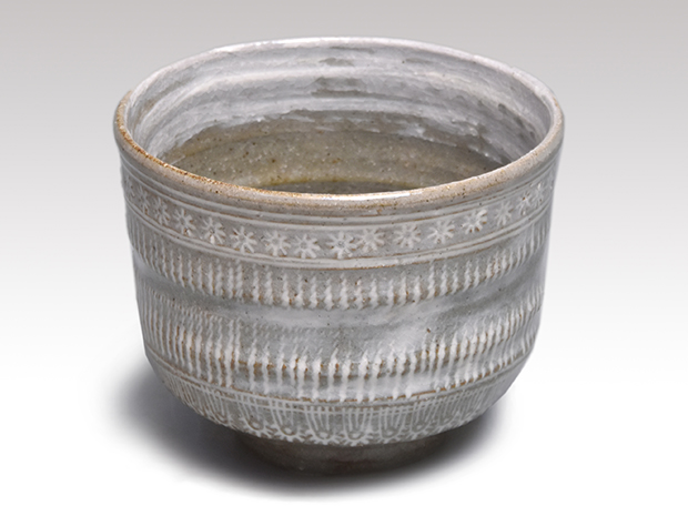 五代 清水六兵衛（作） 三島茶碗 共箱 | 古美術ささき