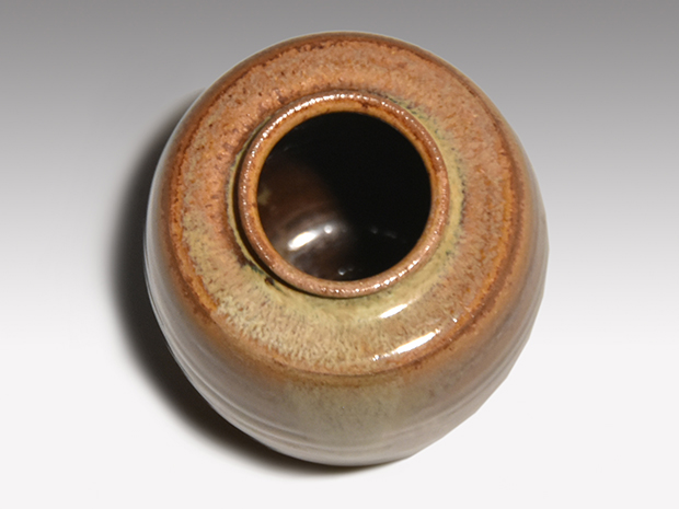 高取焼 肩衝茶入 高取喜恵(作) 牙蓋 仕覆付 共箱 遠州七窯 | 古美術ささき