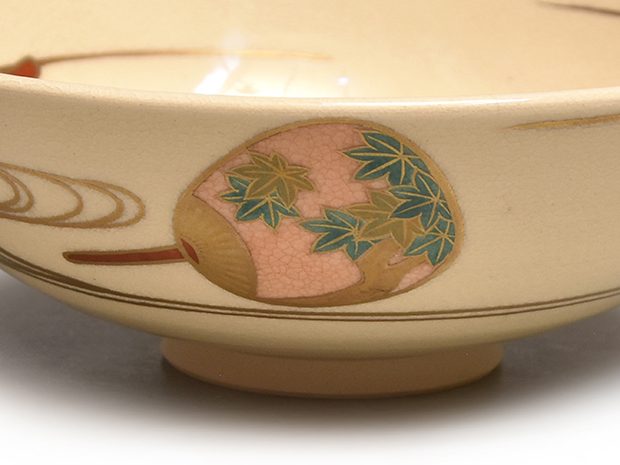 清閑寺窯 三代 杉田祥平(作) 色絵団扇画 茶碗 共箱 | 古美術ささき