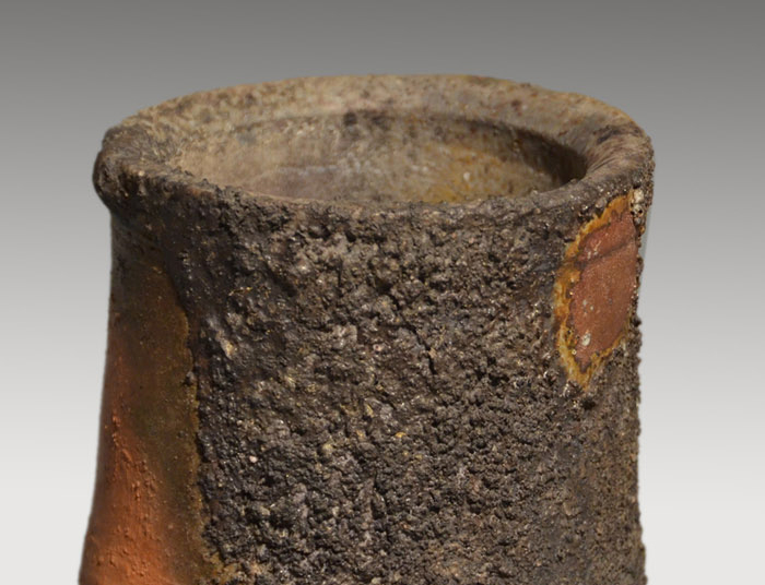 備前花入 藤原 啓(作) 窯変出来 共箱 | 古美術ささき