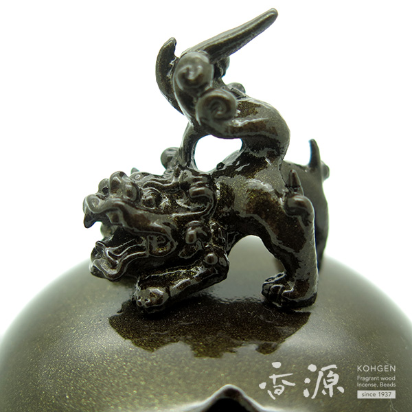 高岡銅器 香炉 平丸獅子蓋香炉 双鶴 蒔絵の通販 - お香専門店香源