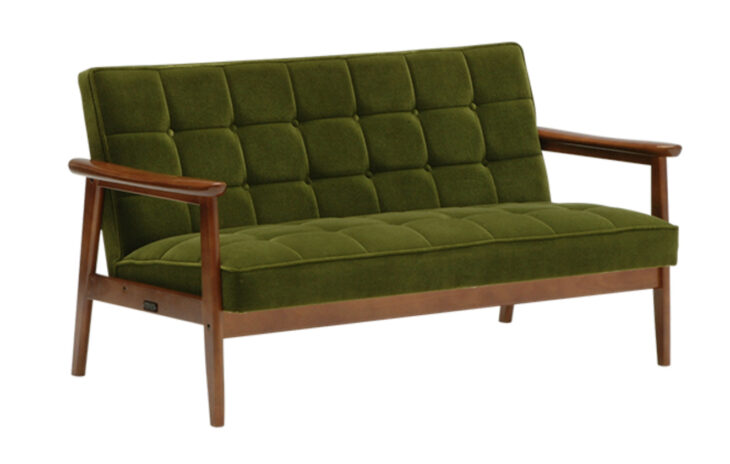 カリモク60 2人掛けソファ Kチェア 2シーター モケットグリーン ｜出張