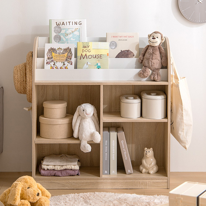 絵本ラック おもちゃ収納 幅84cm オープンラック 絵本棚 Pila(ピラ) 2