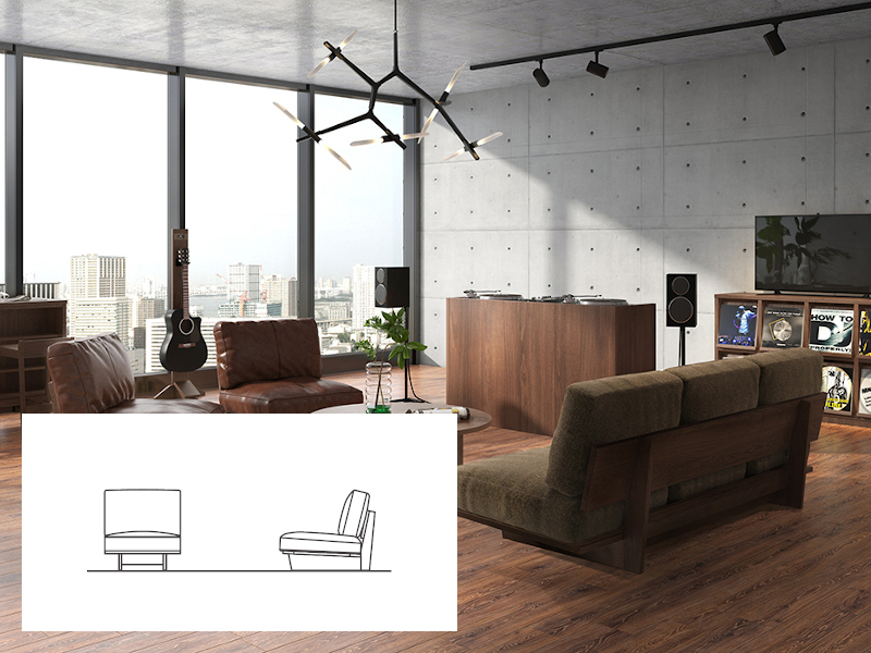 モノ ソファ アームレス 1シーター 70 | MasterWal マスターウォール