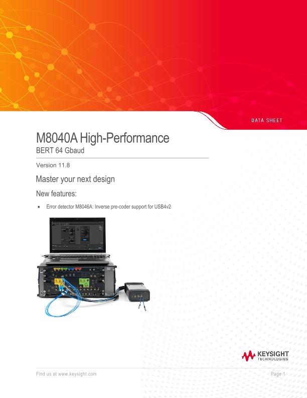 M8040A High-Performance BERT 64 Gbaud Version 8.5 | Keysight