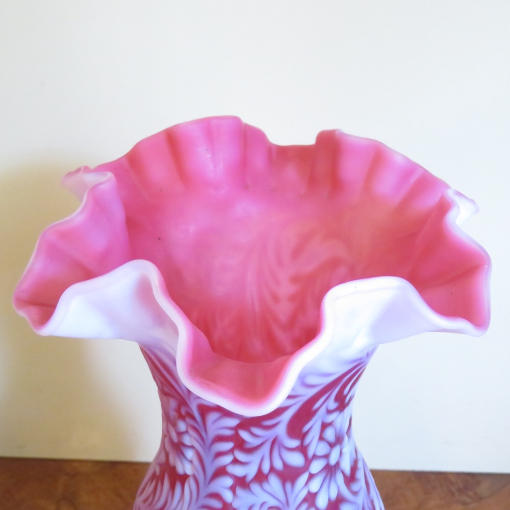 アメリカ ヴィンテージ フェントン Daisy&Fern クランベリーガラス