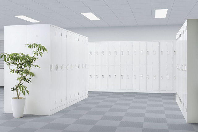 生興 スチールロッカー 4人用 鍵付き ホワイト W900×D515×H1790mm AKL