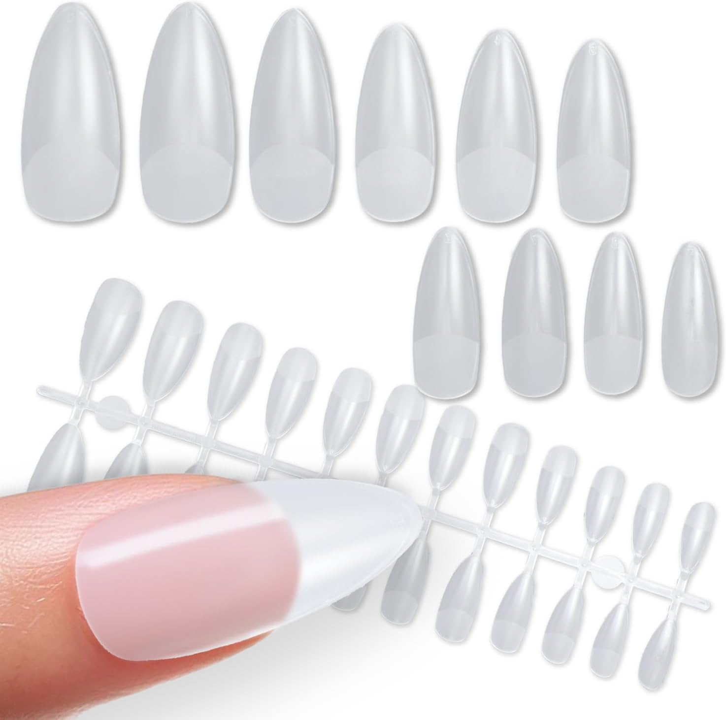 ネイルチップ スキニーオーバル 240枚 10サイズ 付け爪 ロング 長さ