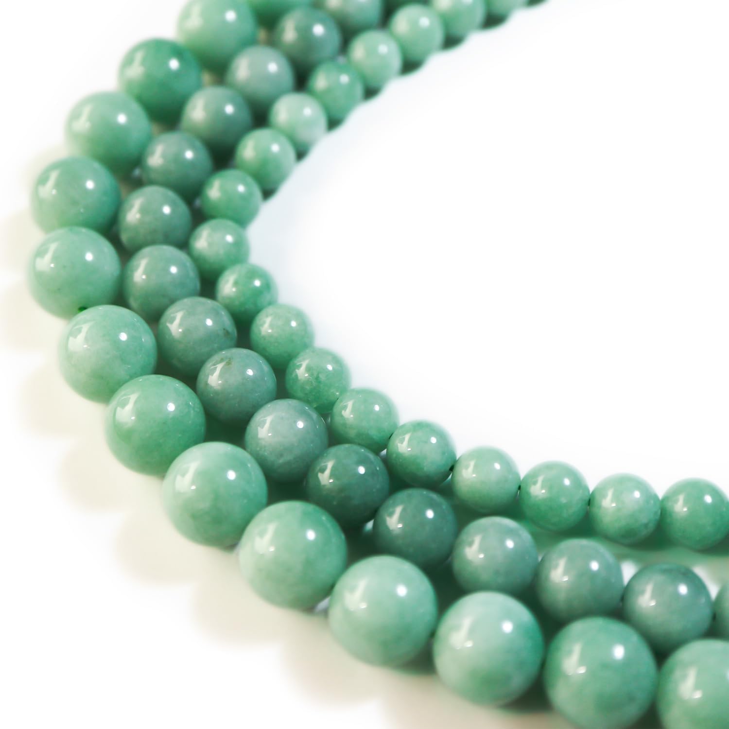 天然石】翡翠 ヒスイ ブレスレット用 ビーズ 一連 8mm 約47粒入り