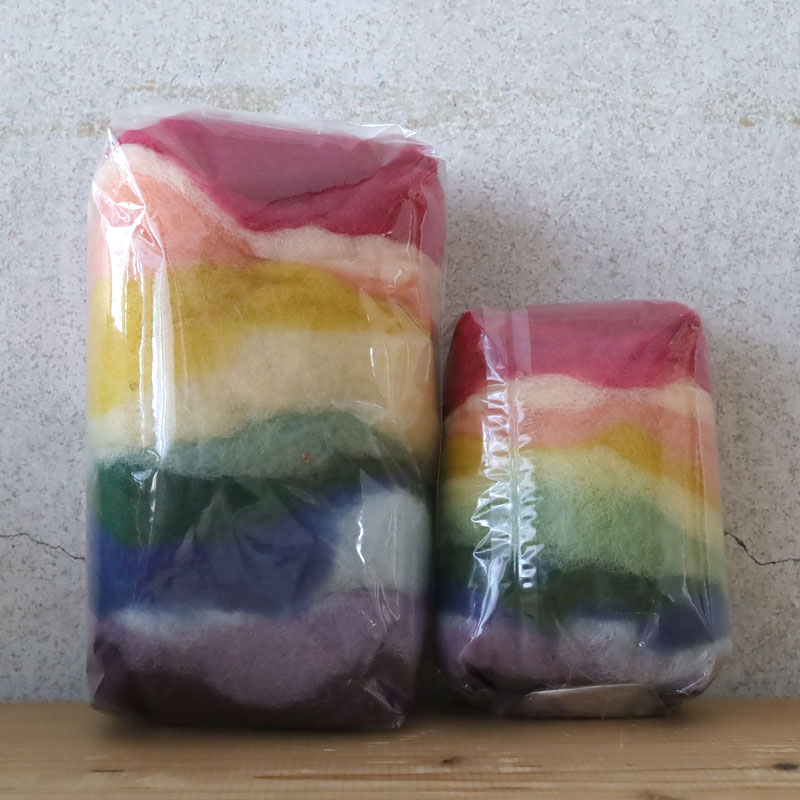 羊毛草木染め12色セット100g：フェルト化や羊毛絵など | krtek select toys