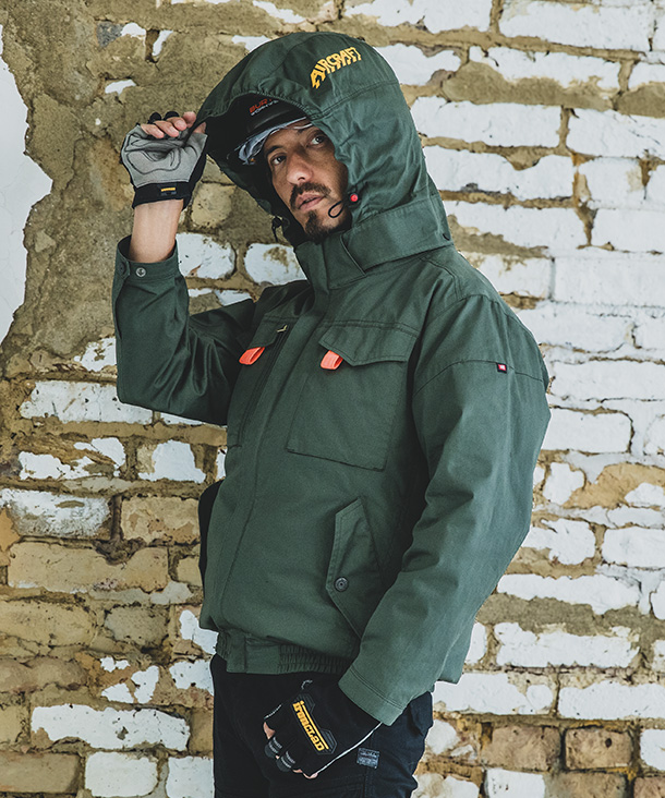 BURTLE ファン付ウエア AIR CRAFT ブルゾン(綿100%) (着脱可能フード付