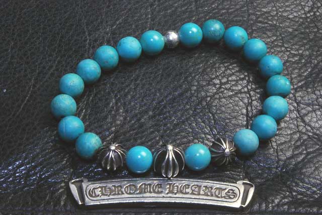 クロムハーツ ターコイズブレスレットを、4石追加して修理しました