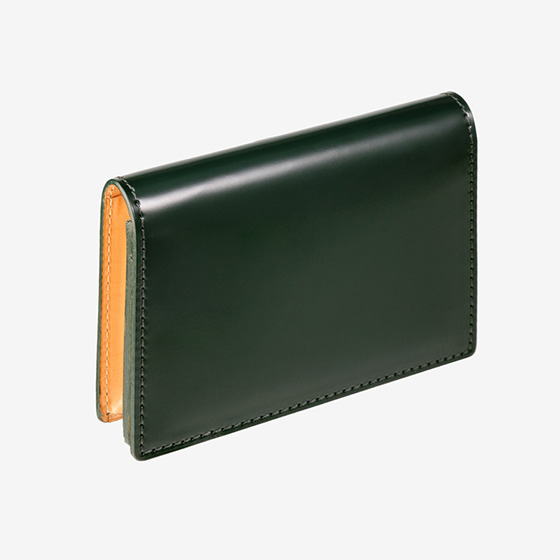 コードバン つや有り 名刺入れ （グリーン） | 黒川鞄工房のメンズ