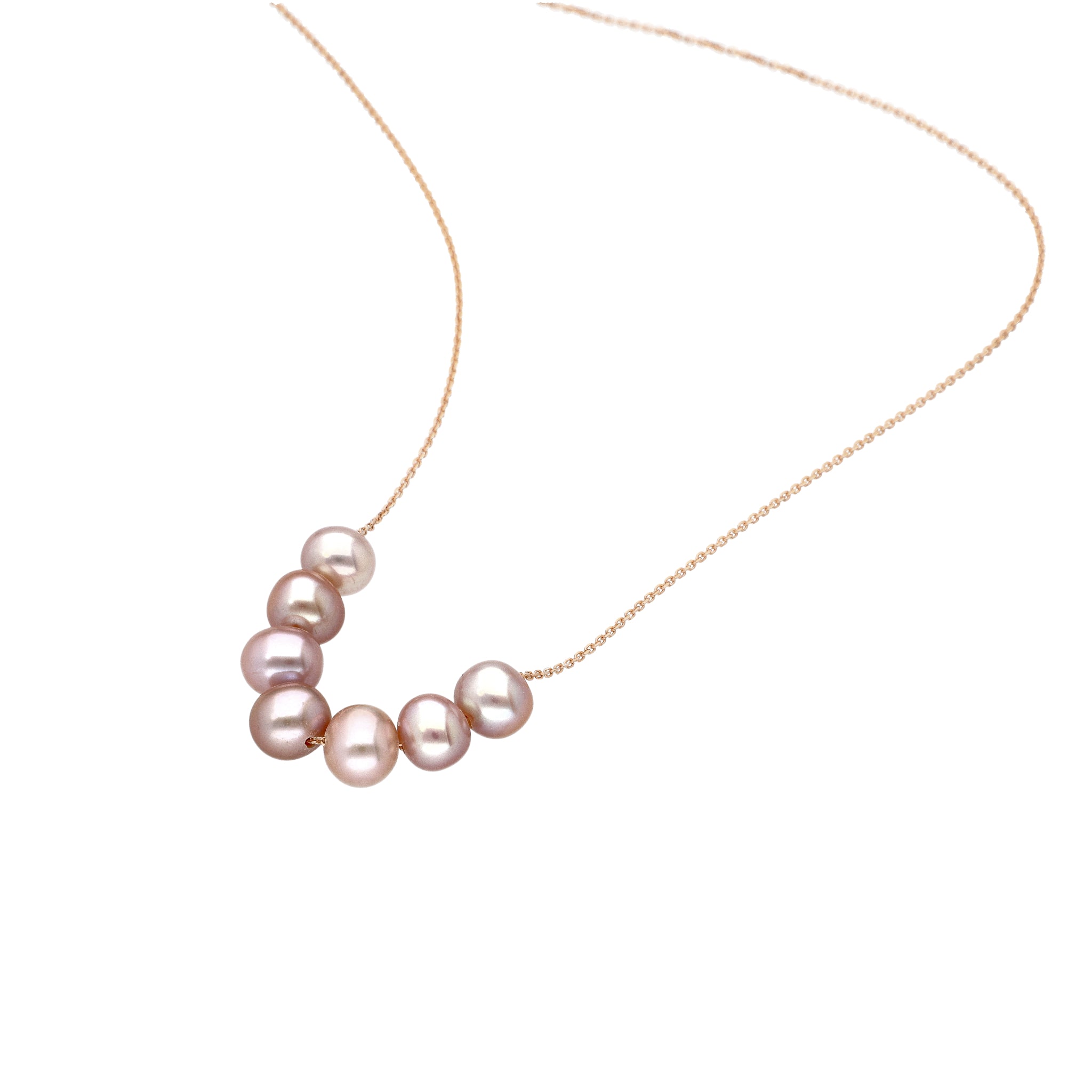 パール K18ネックレス(淡水真珠/6mm/パープルピンク系/6月誕生石