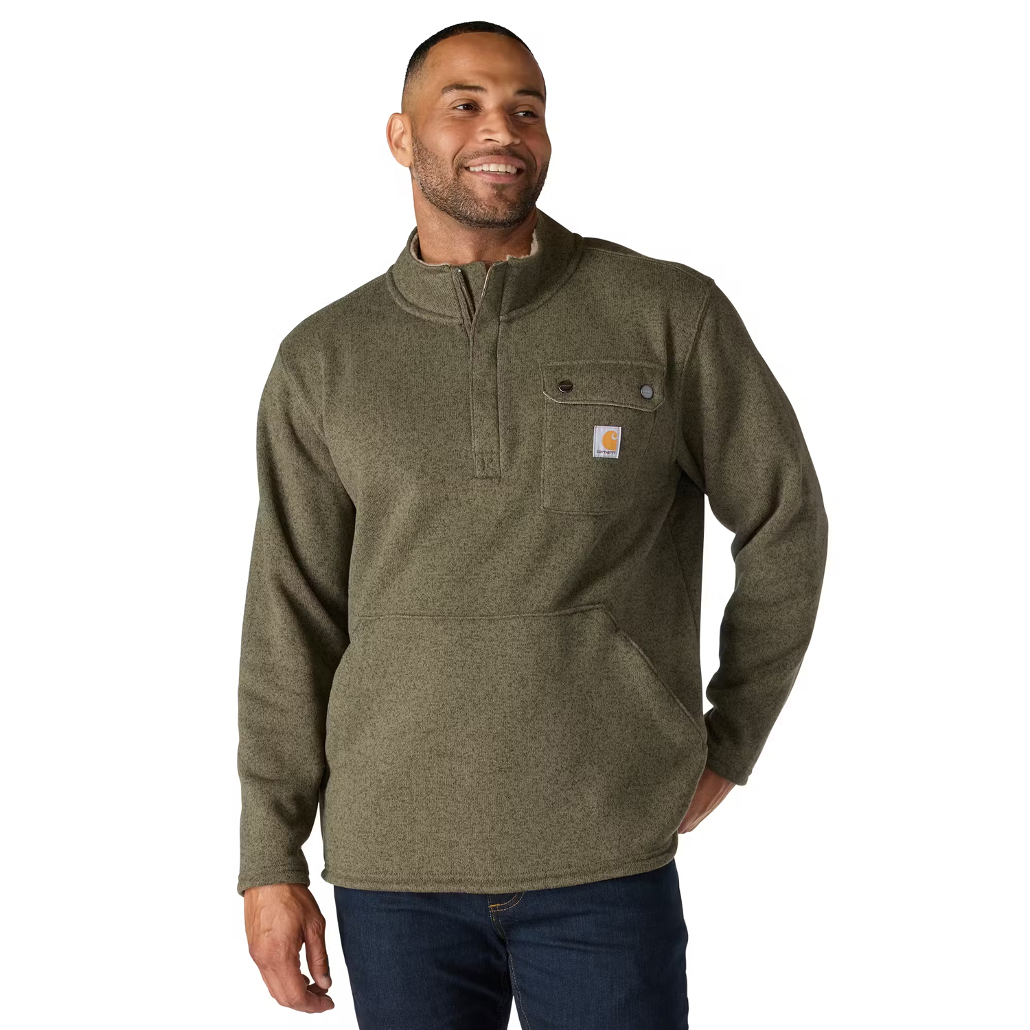 Men's Carhartt Relaxed Fit Midweight Quarter-Zip Pocket Sweater