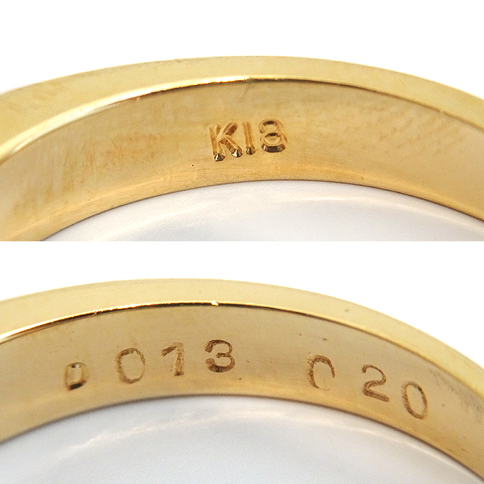 K18 ルビー・ダイヤモンド 指輪 9号 5石 ライン 新品仕上げ済み