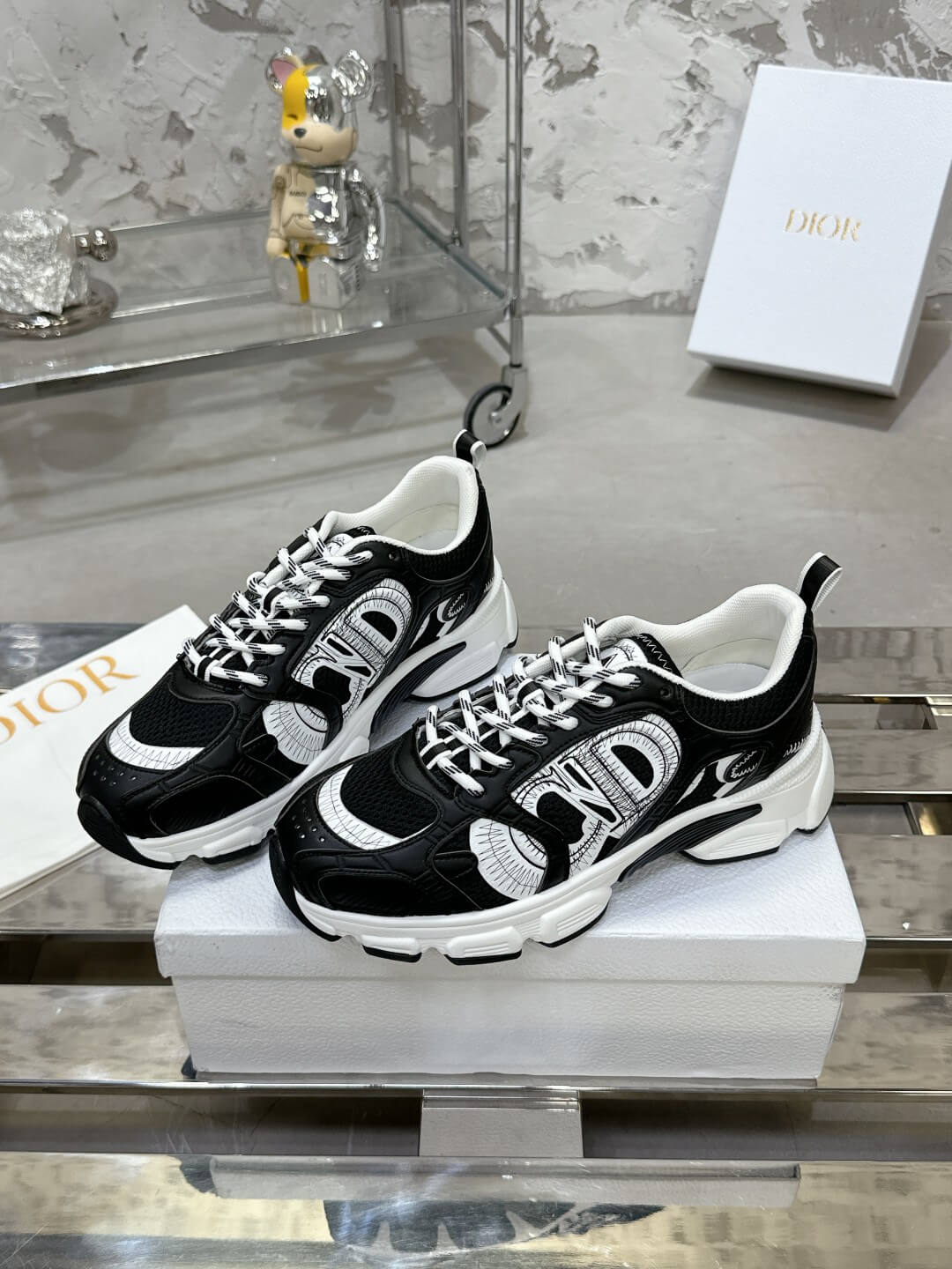 WOMENS DIOR CHRONO TRAINERS - BLACK – HolloMen
