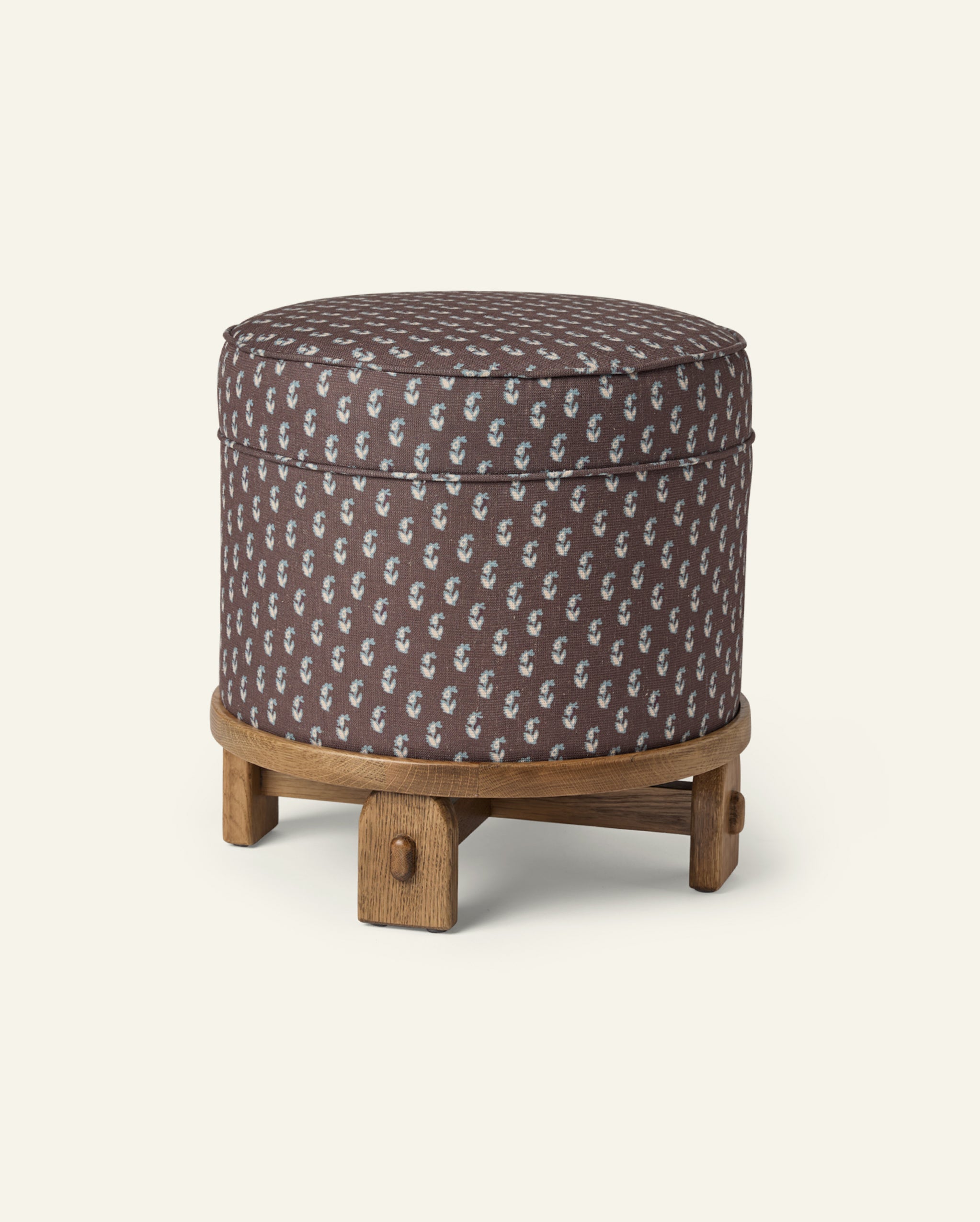 Yara Pouf in Cocoa Floral – Hati Home