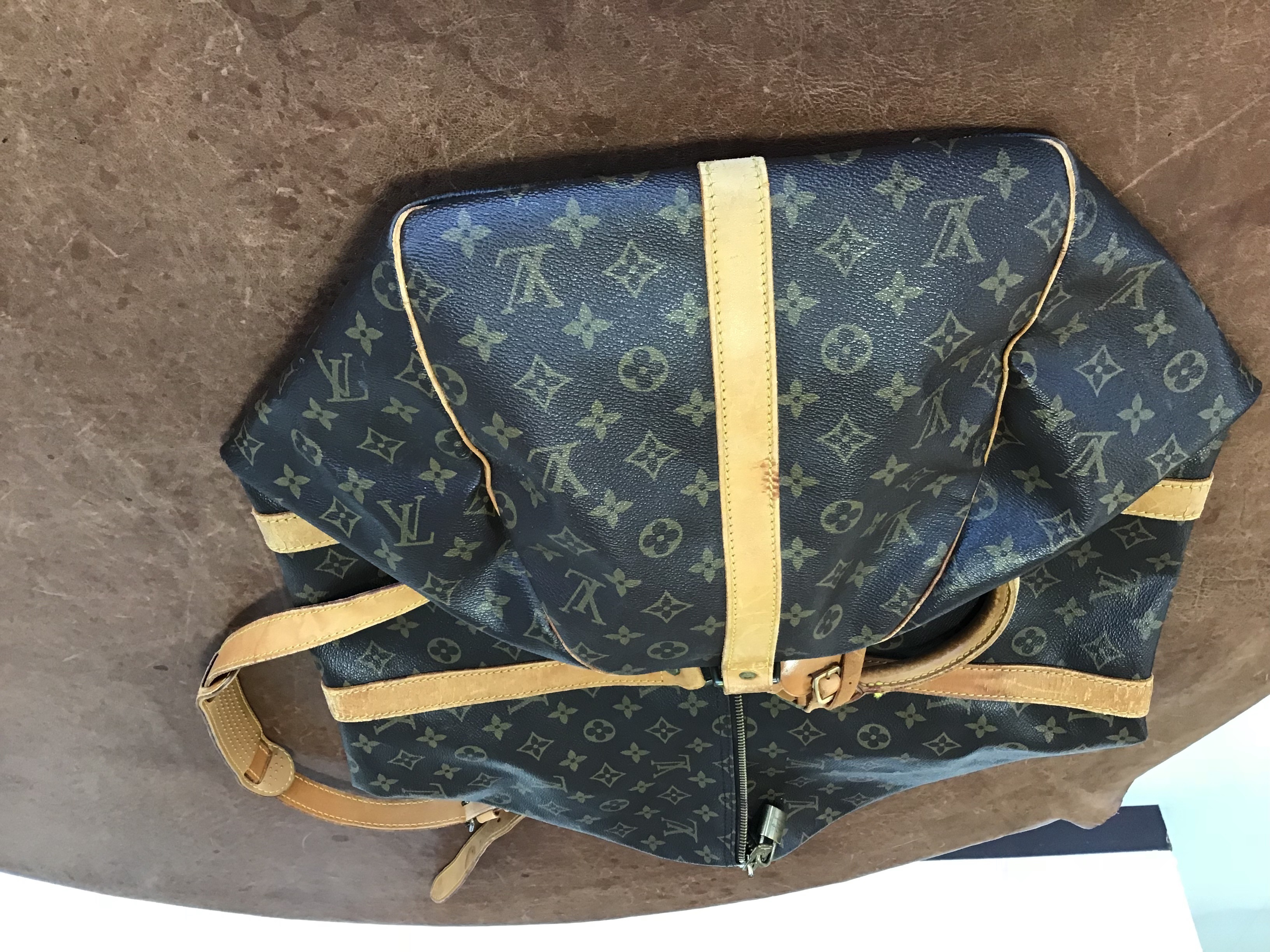 Hanakoya事例集 詳細：ルイヴィトンボストンバッグのヌメ革交換：LOUIS