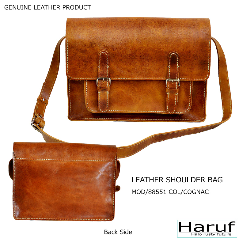Haruf レザー ショルダーバッグ 斜めがけバッグ レザーバッグ メンズ