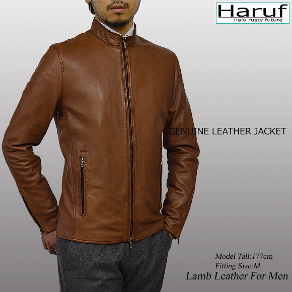 レザージャケット シングルライダース 革ジャン メンズ 本革 キャメル